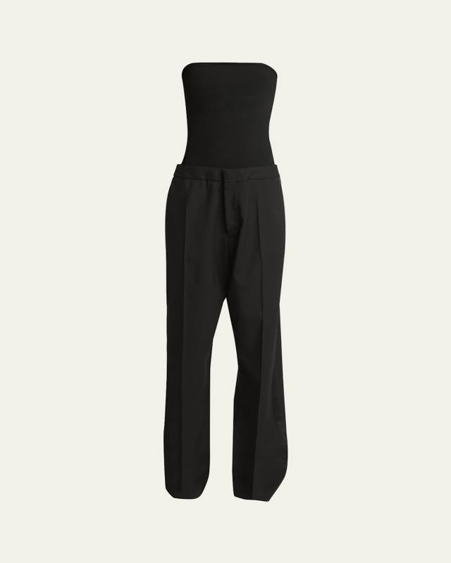 Strapless Wool Tuexdo Jumpsuit